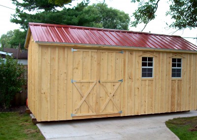 Amish Shed With Red Roof & Double Doors