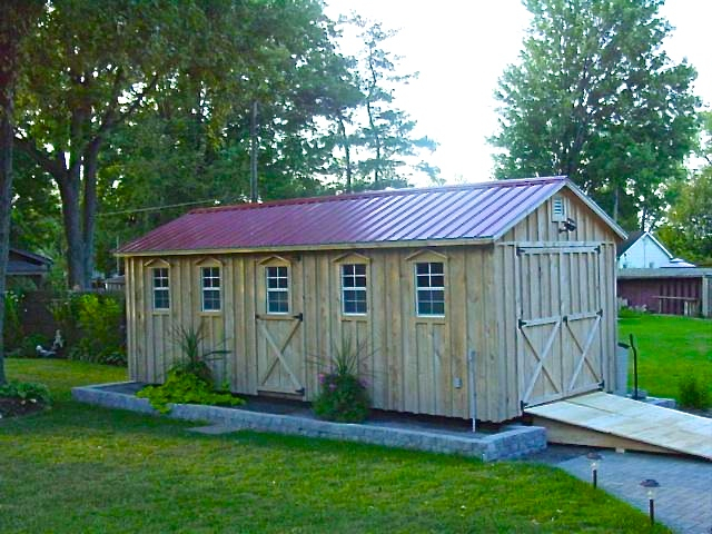 Amish Shed with red roof